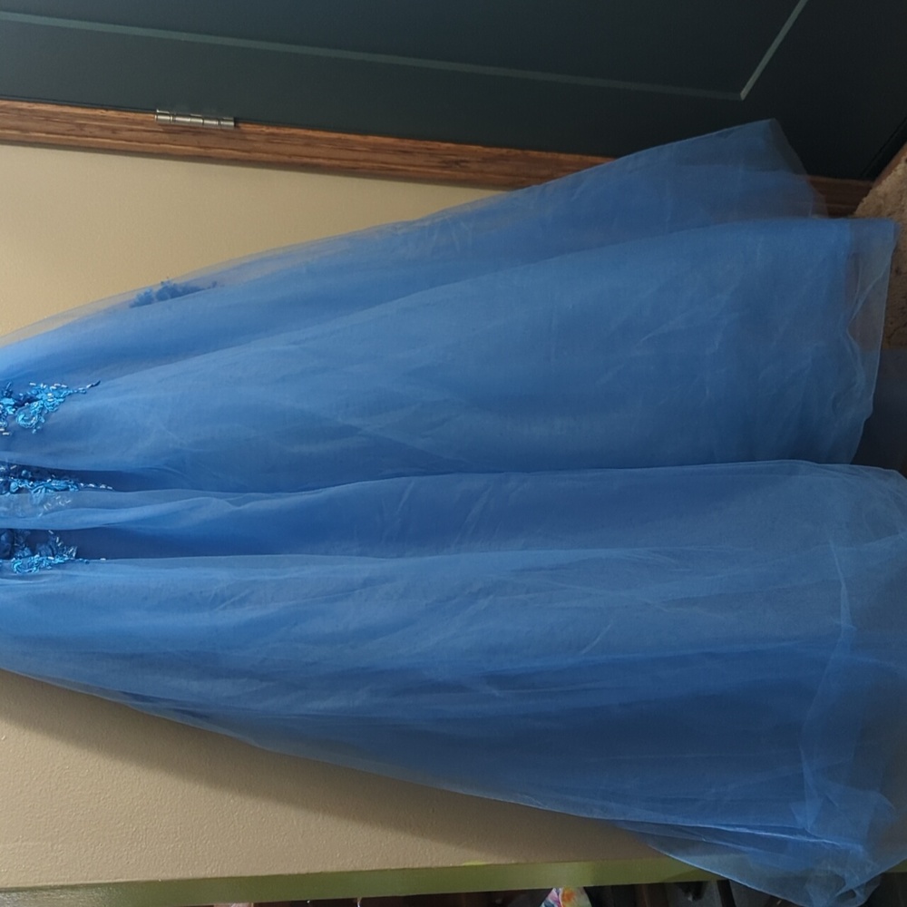 Blue floral prom dress - Picture 3 of 6